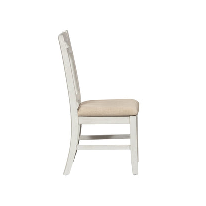 Liberty Furniture - Summerville Slat Back Side Chair  in Soft White Wash w/ Wirebrushed Gray Tops - 171-C1501S veiw 4