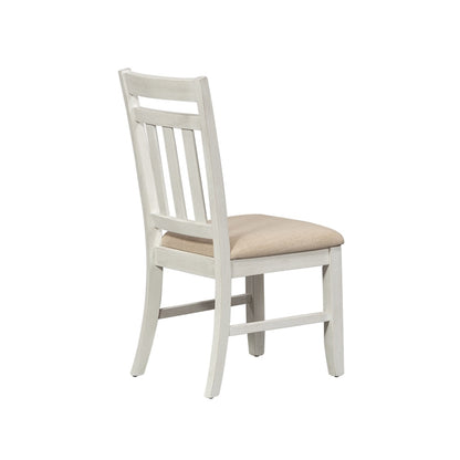Liberty Furniture - Summerville Slat Back Side Chair  in Soft White Wash w/ Wirebrushed Gray Tops - 171-C1501S veiw 5