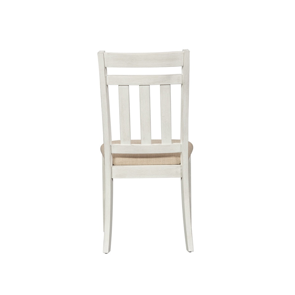 Liberty Furniture - Summerville Slat Back Side Chair  in Soft White Wash w/ Wirebrushed Gray Tops - 171-C1501S veiw 6