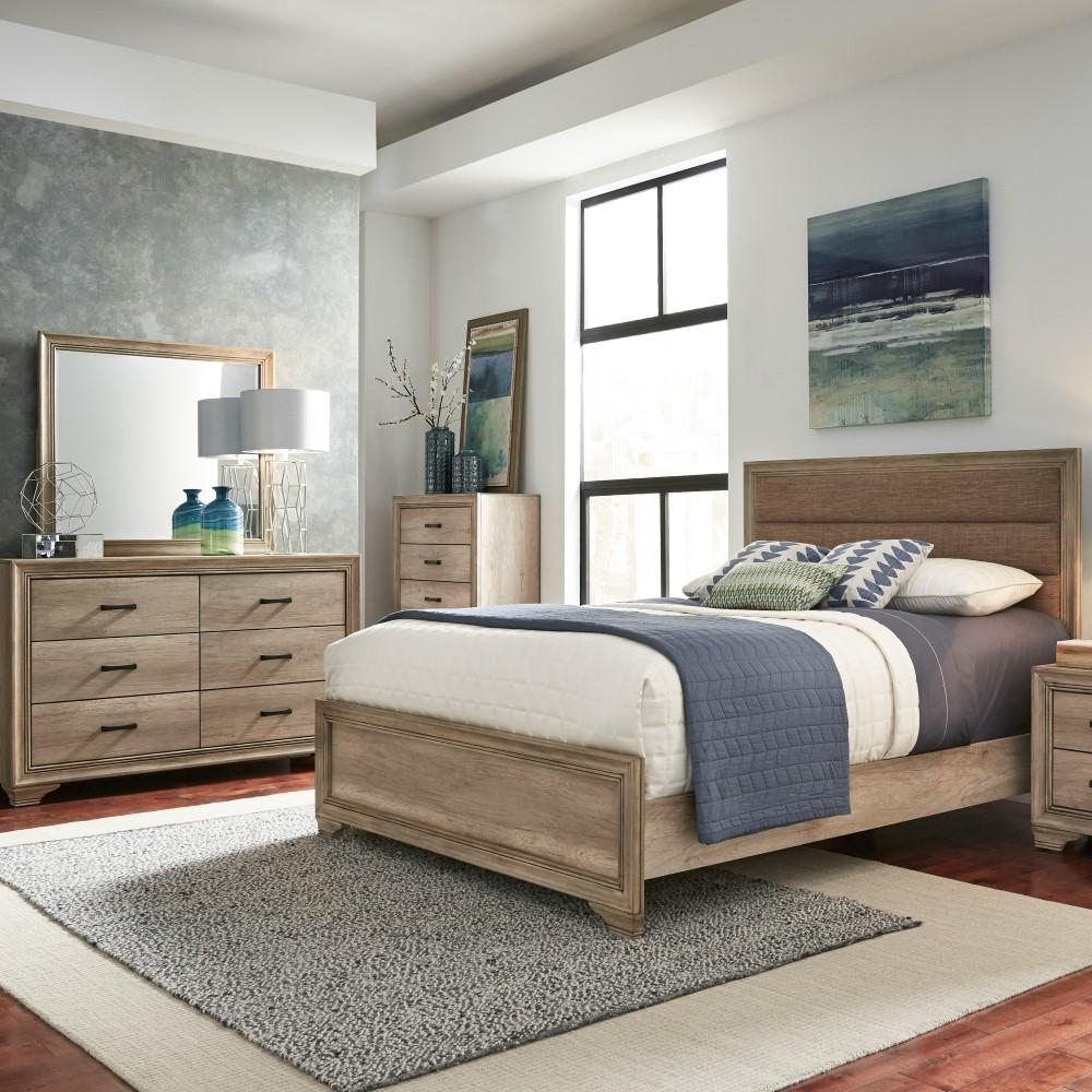 Liberty Furniture - Sun Valley 3 Piece Full Uph Bed, Dresser & Mirror Set - 439-BR-FUBDM veiw 1