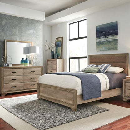 Liberty Furniture - Sun Valley 3 Piece Queen Uph Bed, Dresser & Mirror Set - 439-BR-QUBDM veiw 1