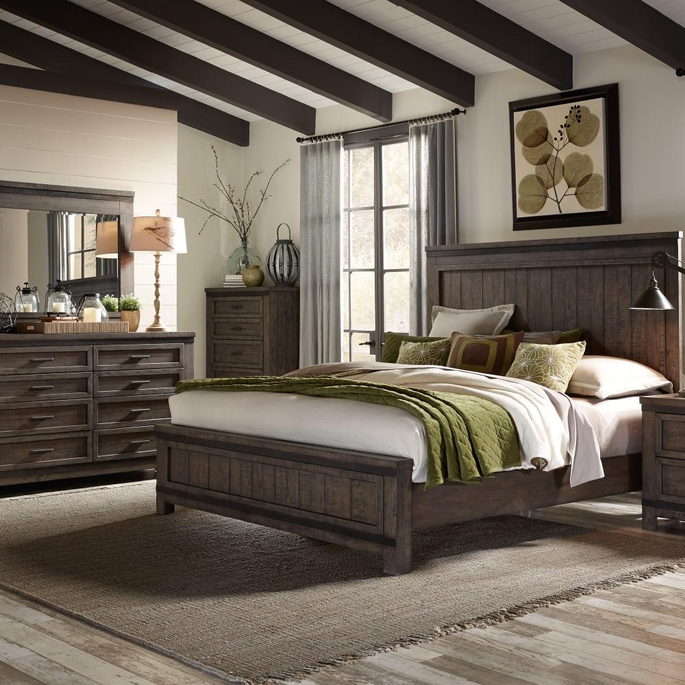 Liberty Furniture - Thornwood Hills 4 Piece Queen Panel Bed, Dresser & Mirror, Chest Set - 759-BR-QPBDMC veiw 1