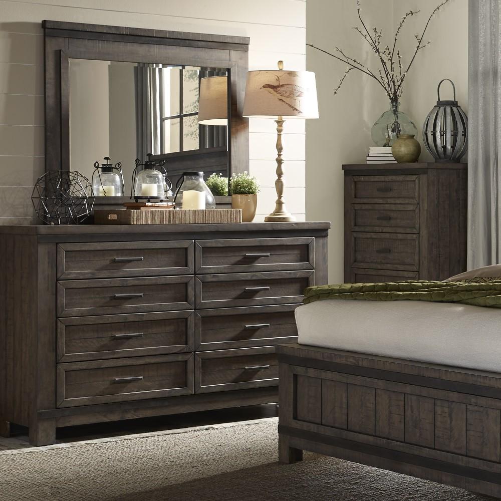 Liberty Furniture - Thornwood Hills 4 Piece Queen Panel Bed, Dresser & Mirror, Nightstand Set - 759-BR-QPBDMN veiw 2