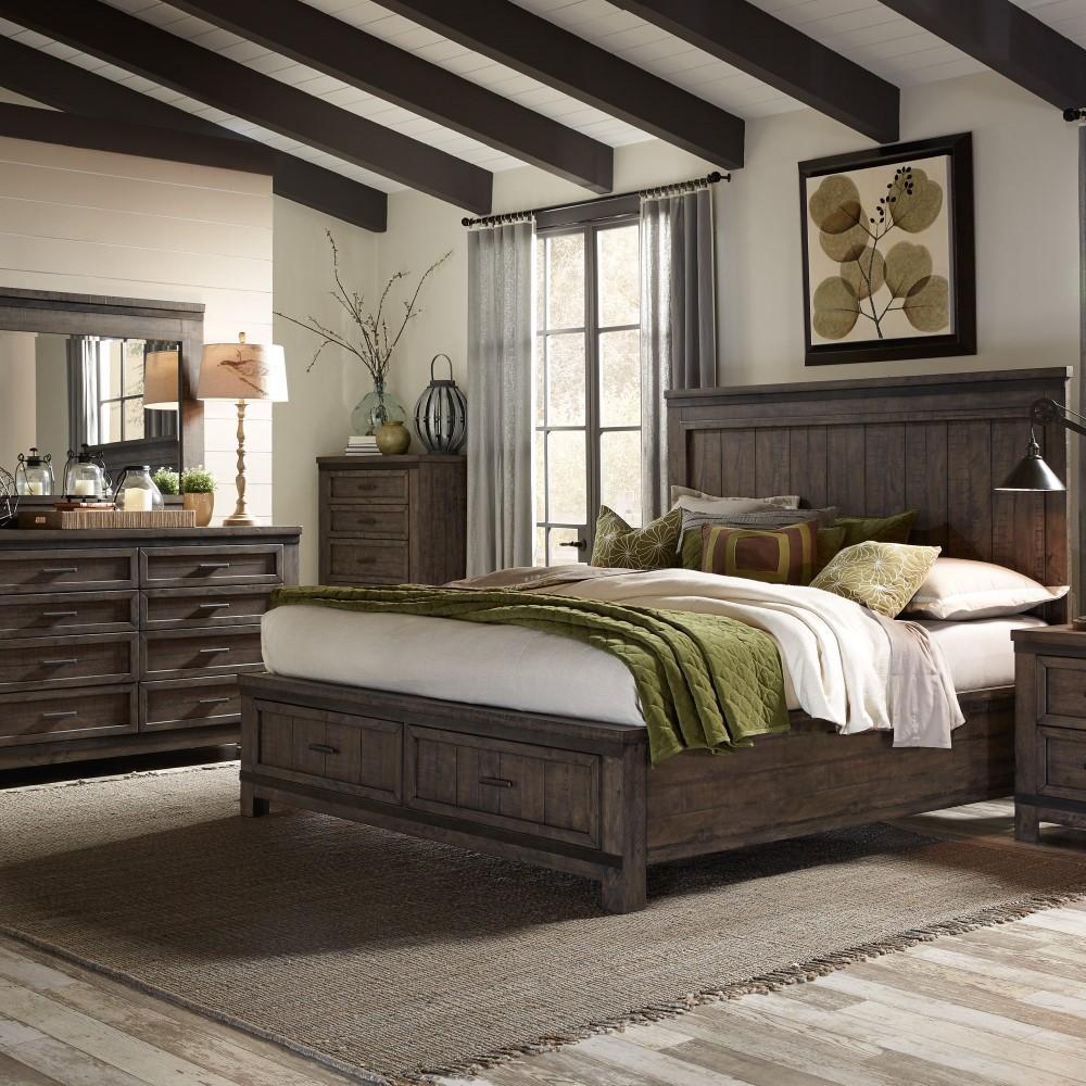 Liberty Furniture - Thornwood Hills 4 Piece Queen Storage Bed, Dresser & Mirror, Chest Set - 759-BR-QSBDMC veiw 1