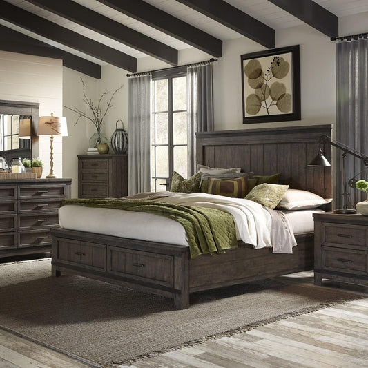 Liberty Furniture - Thornwood Hills 4 Piece Queen Storage Bed, Dresser & Mirror, Nightstand Set - 759-BR-QSBDMN veiw 1