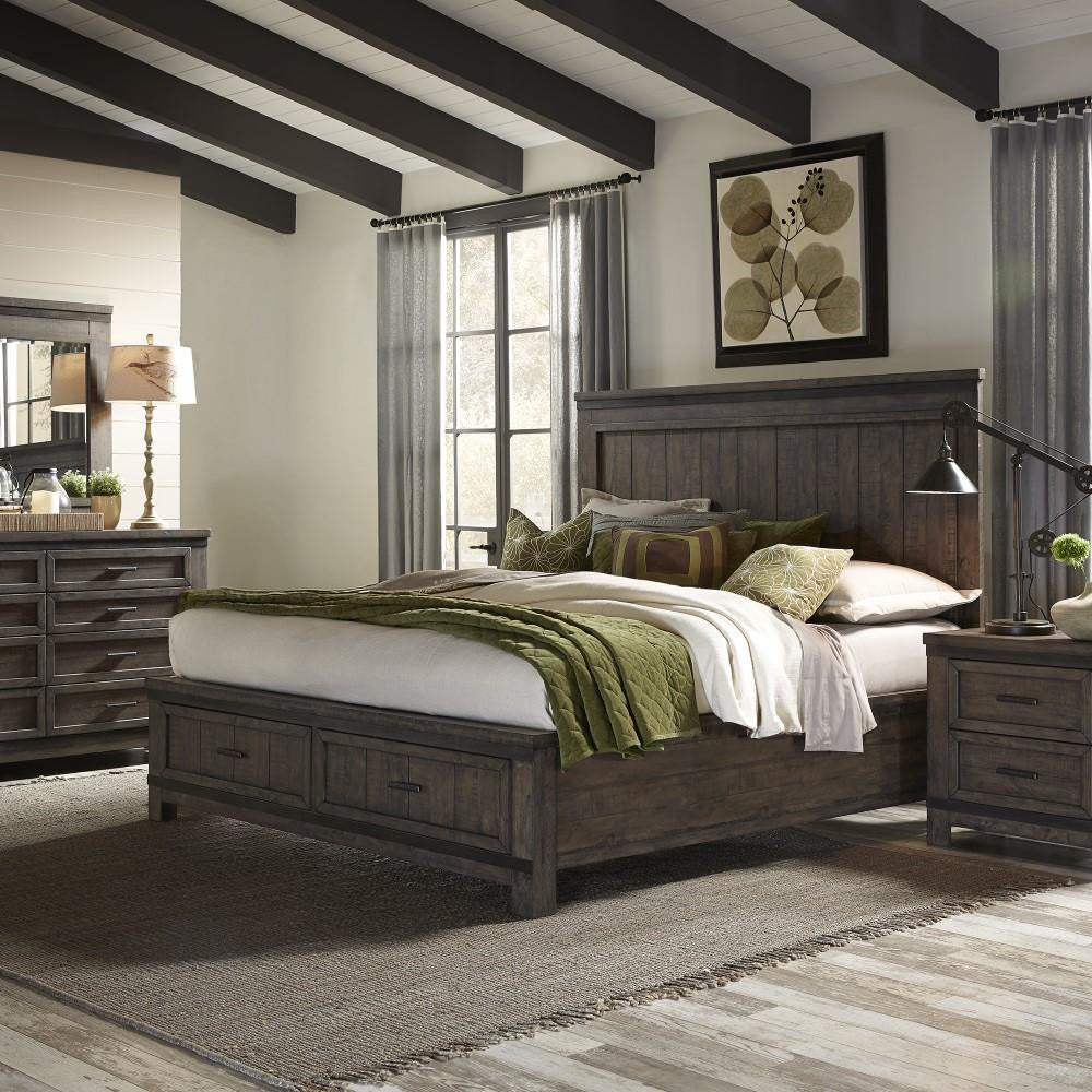 Liberty Furniture - Thornwood Hills 4 Piece Queen Two Sided Storage Bed, Dresser & Mirror, Nightstand Set - 759-BR-Q2SDMN veiw 1