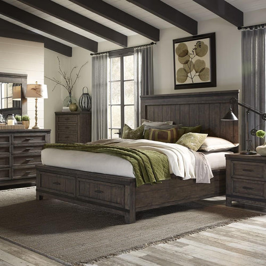 Liberty Furniture - Thornwood Hills 4 Piece Queen Two Sided Storage Bed, Dresser & Mirror, Nightstand Set - 759-BR-Q2SDMN veiw 1
