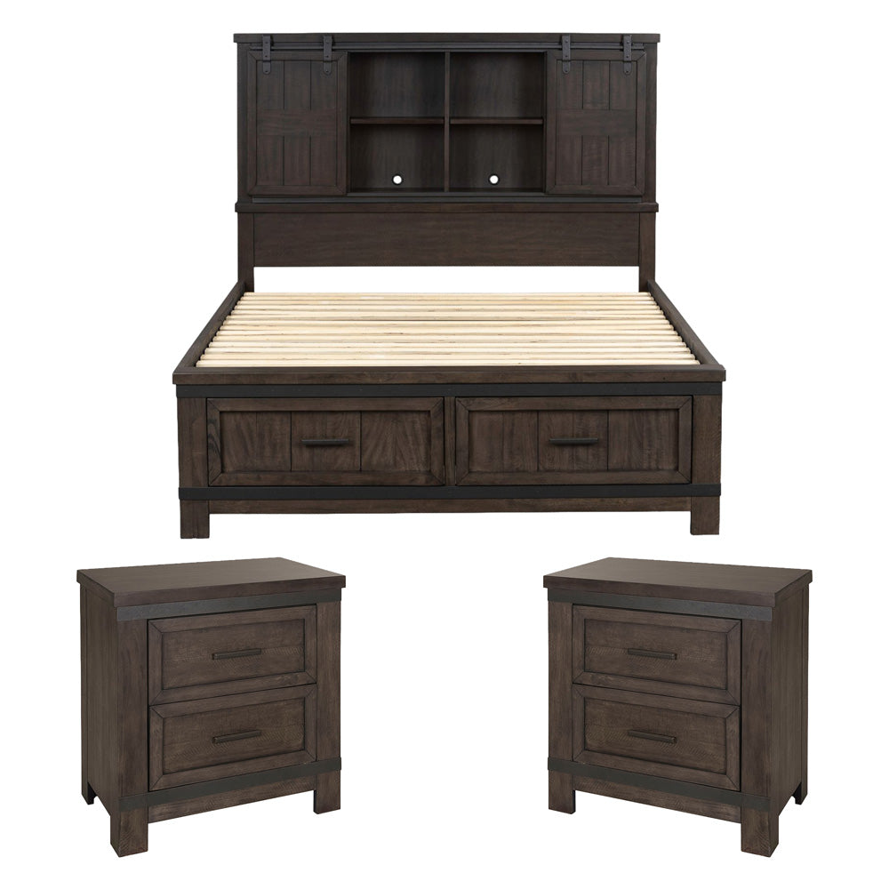 Liberty Furniture - Thornwood Hills King Bookcase Bed, 2 Night Stands - 759-BR-KBB2NS view 1