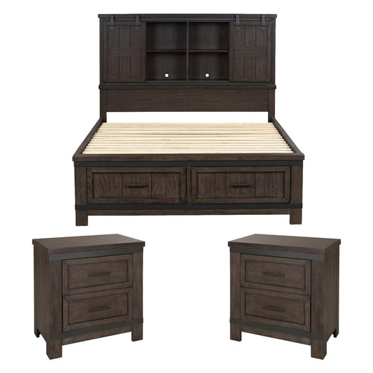 Liberty Furniture - Thornwood Hills King Bookcase Bed, 2 Night Stands - 759-BR-KBB2NS view 1