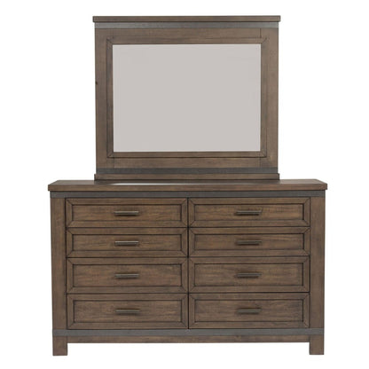 Liberty Furniture - Thornwood Hills - King Bookcase Bed, Dresser & Mirror in Brown - 759-BR-KBBDM view 4