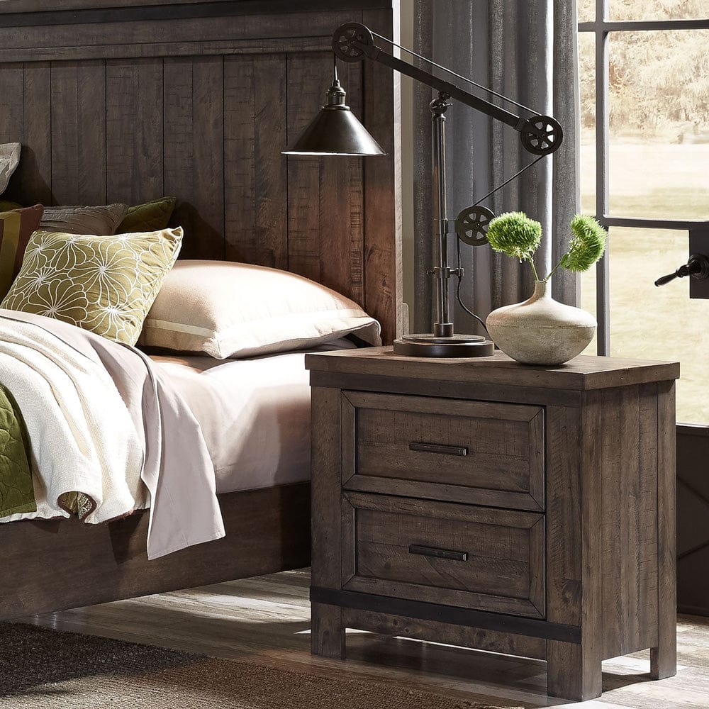 Liberty Furniture - Thornwood Hills - King Bookcase Bed, Dresser & Mirror, Night Stand in Brown - 759-BR-KBBDMN view 4
