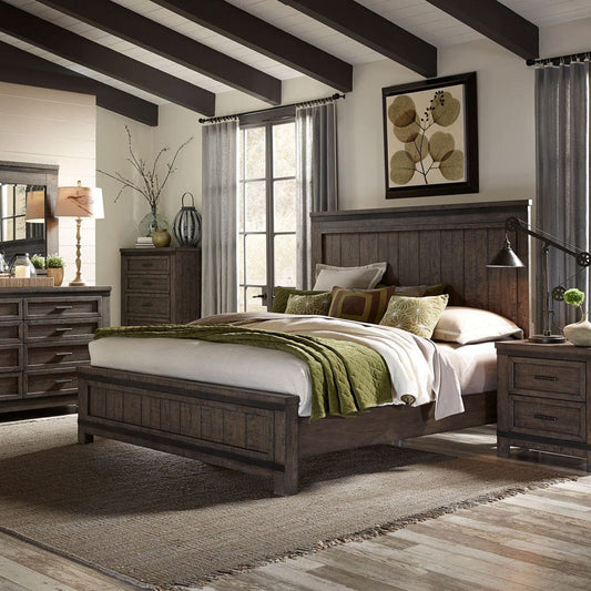 Liberty Furniture - Thornwood Hills - King California Panel Bed, Dresser & Mirror, Chest, Night Stand in Brown - 759-BR-CPBDMCN view 1