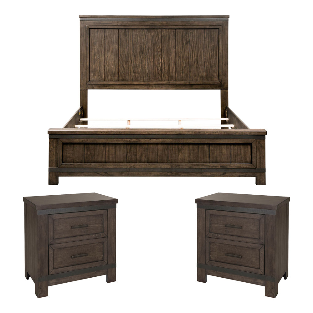 Liberty Furniture - Thornwood Hills King Panel Bed, 2 Night Stands - 759-BR-KPB2NS view 1