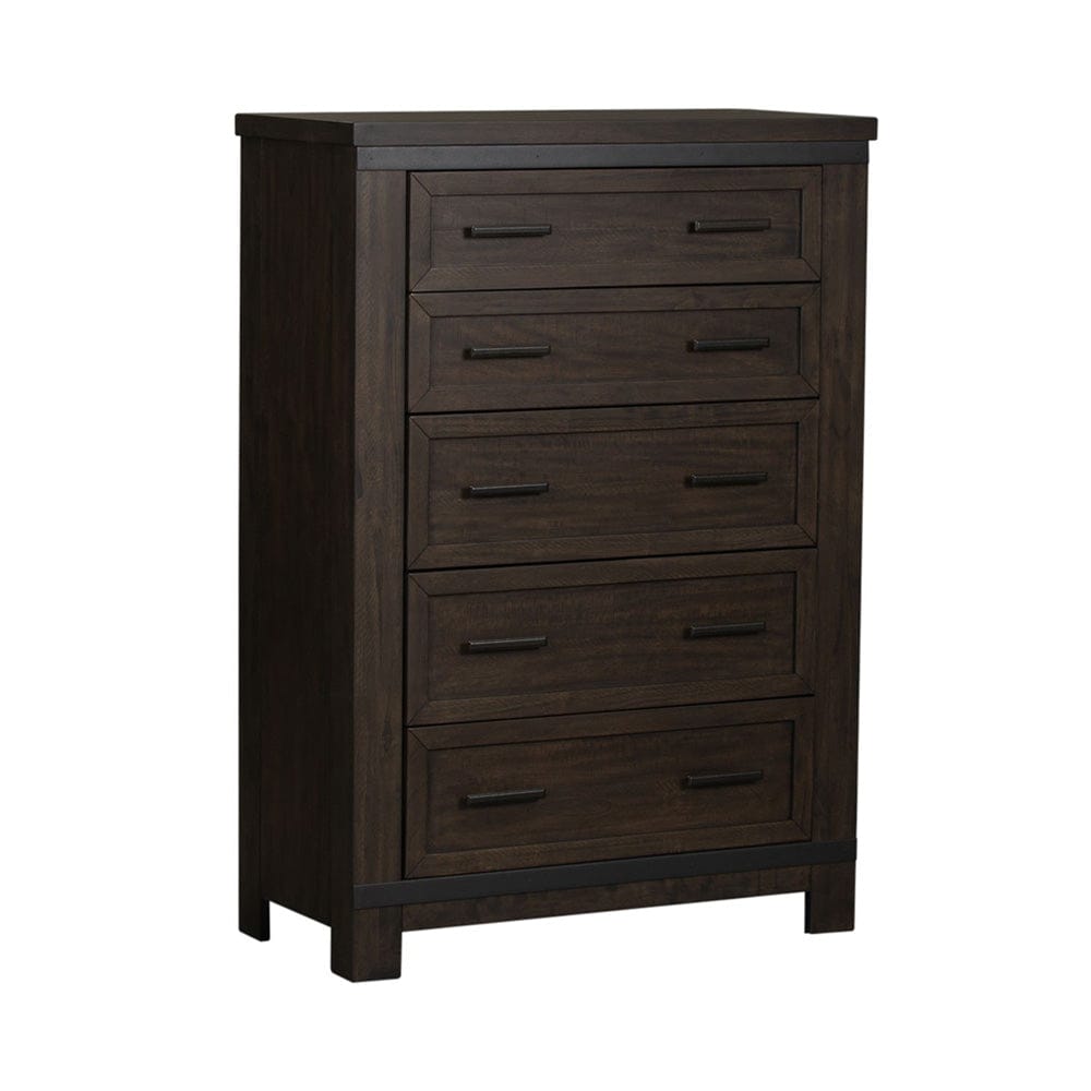 Liberty Furniture - Thornwood Hills - King Panel Bed, Dresser & Mirror, Chest in Brown - 759-BR-KPBDMC view 4