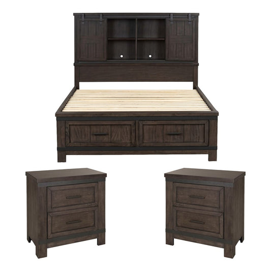 Liberty Furniture - Thornwood Hills Queen Bookcase Bed, 2 Night Stands - 759-BR-QBB2NS view 1