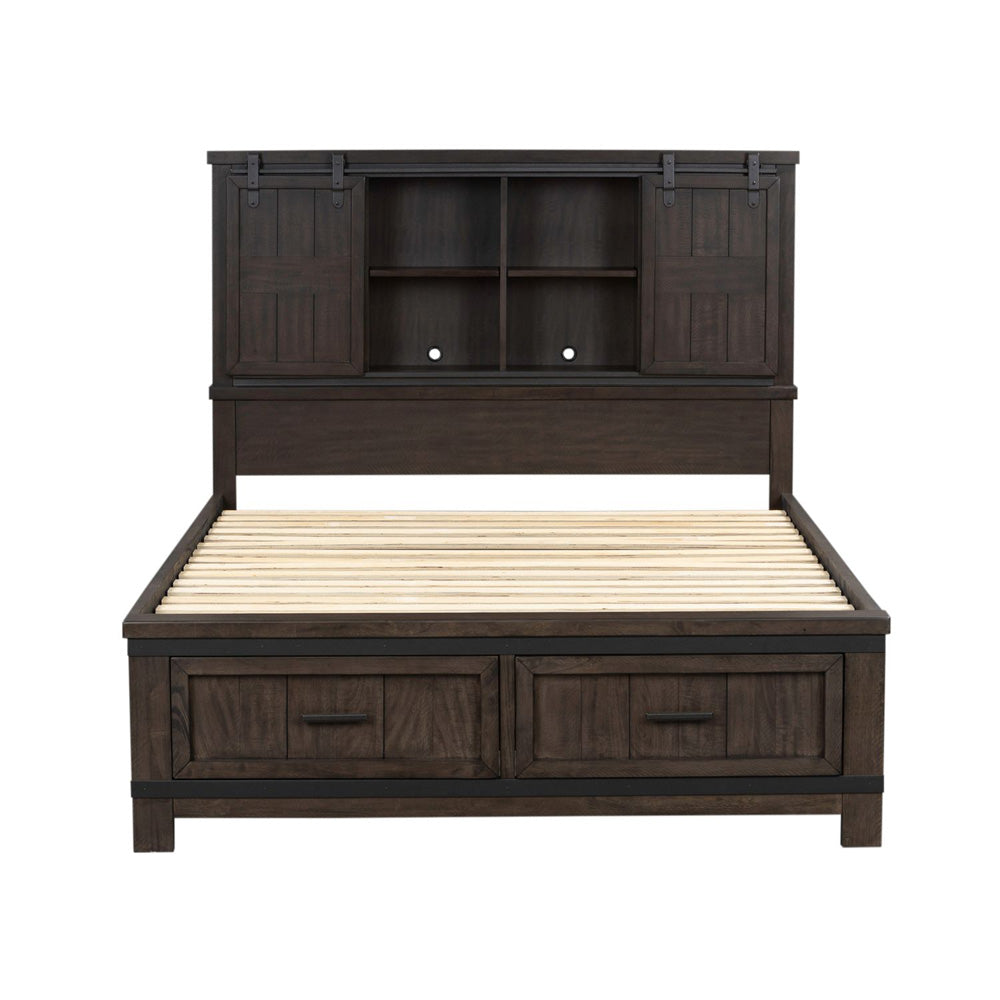 Liberty Furniture - Thornwood Hills Queen Bookcase Bed, 2 Night Stands - 759-BR-QBB2NS view 2