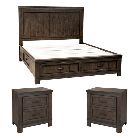 Liberty Furniture - Thornwood Hills Queen Two Sided Storage Bed, 2 Night Stands - 759-BR-Q2S2NS view 1