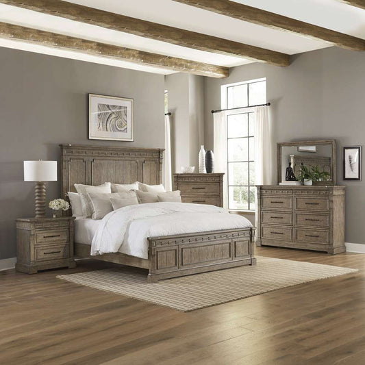 Liberty Furniture - Town & Country Queen Panel Bed, Dresser & Mirror, Chest, NS  - 711-BR-QPBDMCN veiw 1