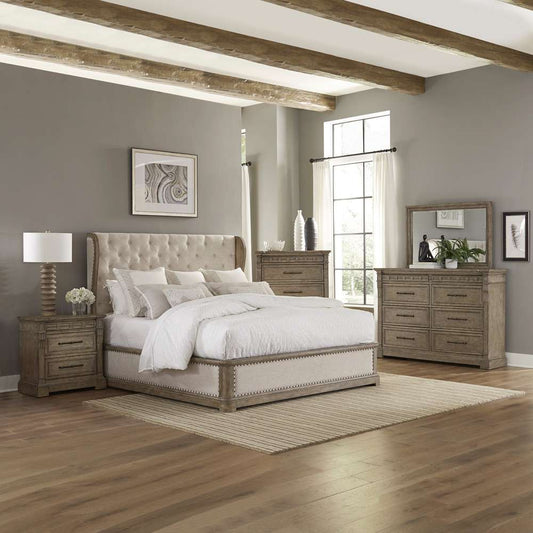 Liberty Furniture - Town & Country Queen Shelter Bed, Dresser & Mirror, Chest, NS  - 711-BR-QSHDMCN veiw 1
