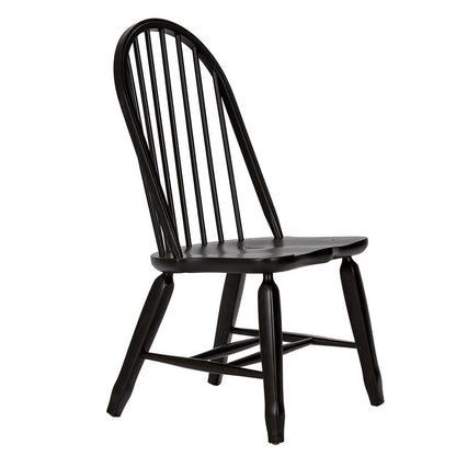 Liberty Furniture - Treasures Bow Back Side Chair - Black in Rustic Oak & Black - 17-C4050 veiw 4