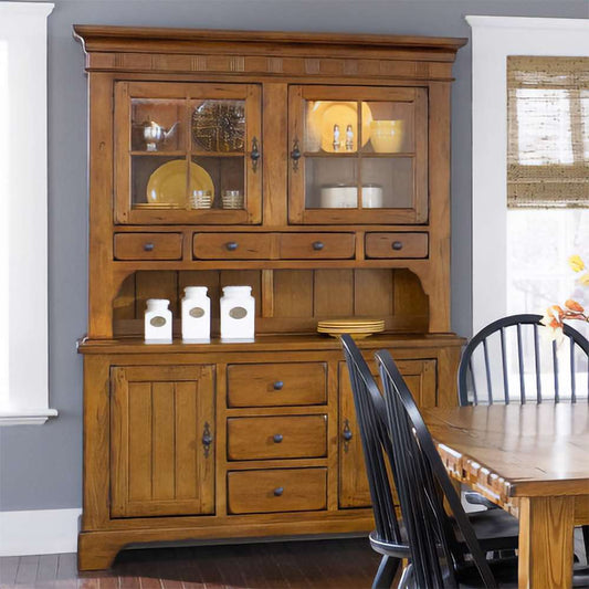 Liberty Furniture - Treasures Buffet & Hutch In Oak - 17-DR-HB veiw 1