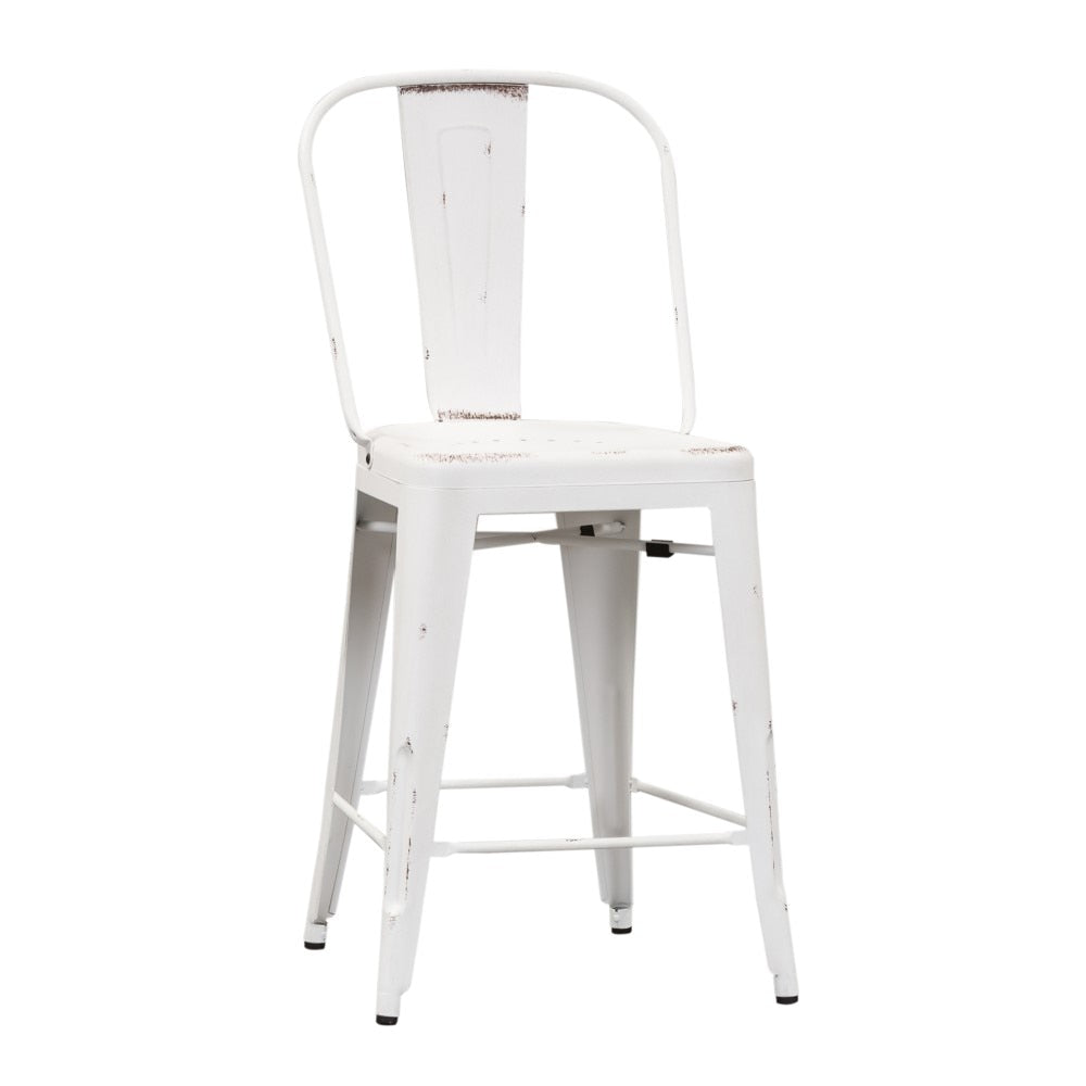 Liberty Furniture - Vintage Series Bow Back Counter Chair - Antique White (Set of 2) - 179-B350524-AW veiw 1