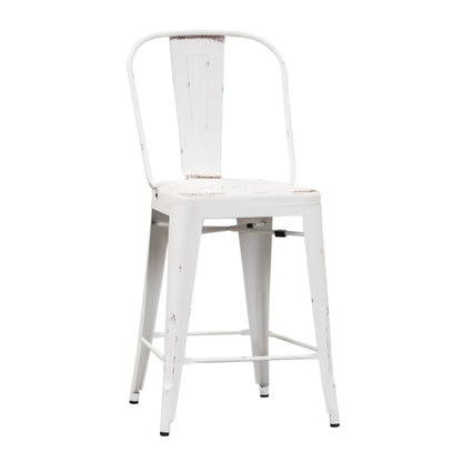 Liberty Furniture - Vintage Series Bow Back Counter Chair - Antique White (Set of 2) - 179-B350524-AW veiw 1