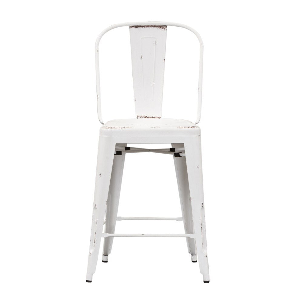 Liberty Furniture - Vintage Series Bow Back Counter Chair - Antique White (Set of 2) - 179-B350524-AW veiw 2