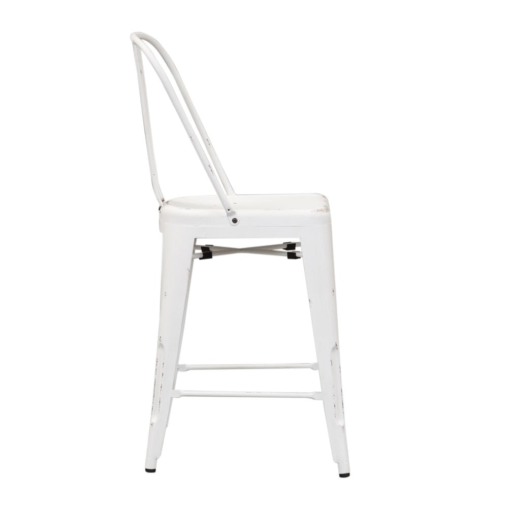 Liberty Furniture - Vintage Series Bow Back Counter Chair - Antique White (Set of 2) - 179-B350524-AW veiw 3
