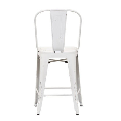 Liberty Furniture - Vintage Series Bow Back Counter Chair - Antique White (Set of 2) - 179-B350524-AW veiw 4