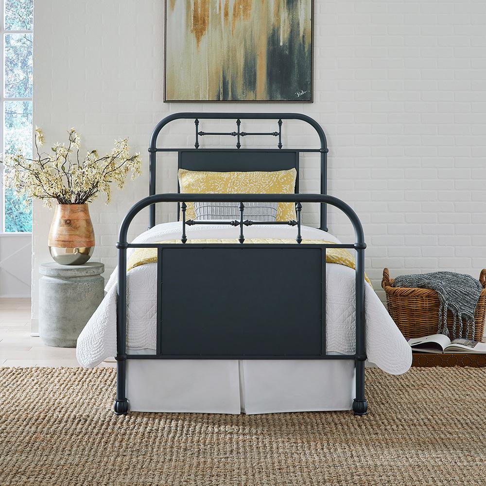Liberty Furniture - Vintage Series Full Metal Bed - Navy in Distressed Metal - 179-BR17HFR-N veiw 1