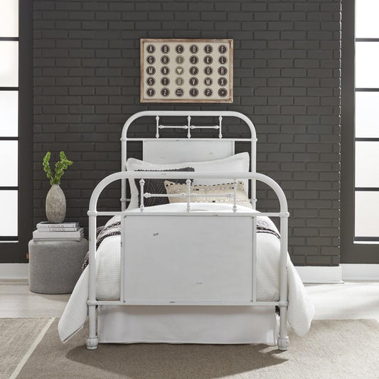 Liberty Furniture - Vintage Series Twin Metal Bed - Antique White - 179-BR11HFR-AW veiw 1