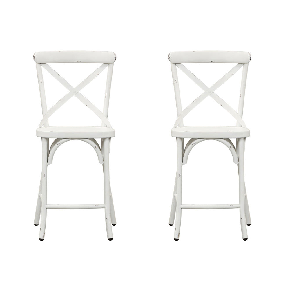 Liberty Furniture - Vintage Series X Back Counter Chair - Antique White-Set of 2 - 179-B300524-AW-2PK view 1