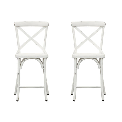 Liberty Furniture - Vintage Series X Back Counter Chair - Antique White-Set of 2 - 179-B300524-AW-2PK view 1