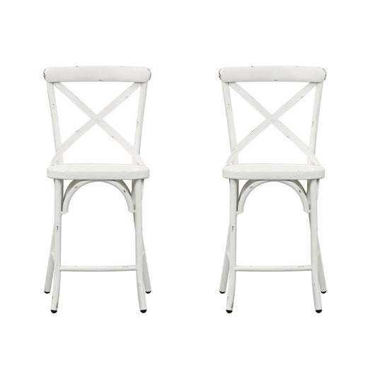 Liberty Furniture - Vintage Series X Back Counter Chair - Antique White-Set of 2 - 179-B300524-AW-2PK view 1