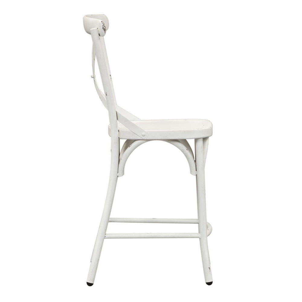 Liberty Furniture - Vintage Series X Back Counter Chair - Antique White-Set of 2 - 179-B300524-AW-2PK view 2