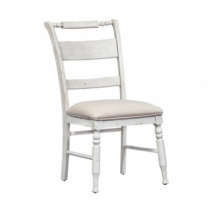 Liberty Furniture - Whitney Slat Back Side Chair  in Antique Linen w/ Weathered Gray - 661W-C1501S veiw 2
