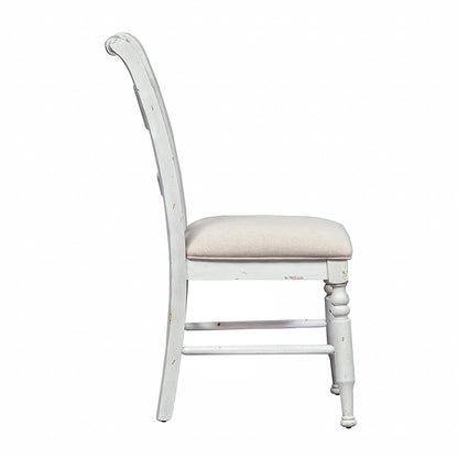 Liberty Furniture - Whitney Slat Back Side Chair  in Antique Linen w/ Weathered Gray - 661W-C1501S veiw 4