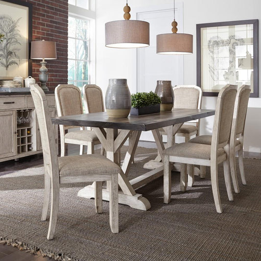 Liberty Furniture - Willowrun 7 Piece Trestle Table Set - 619-DR-7TRS veiw 1