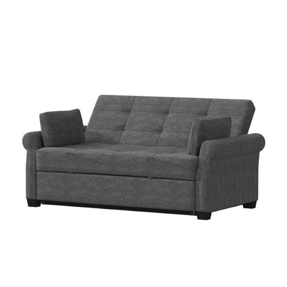 Serta - Hailey Convertible Sofa, Queen Size, Grey by Lifestyle Solutions - SA-HPTSA3TM3011 veiw 1