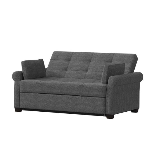 Serta - Hailey Convertible Sofa, Queen Size, Grey by Lifestyle Solutions - SA-HPTSA3TM3011 veiw 1