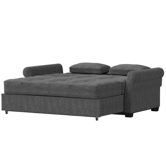 Serta - Hailey Convertible Sofa, Queen Size, Grey by Lifestyle Solutions - SA-HPTSA3TM3011 veiw 2