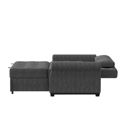 Serta - Hailey Convertible Sofa, Queen Size, Grey by Lifestyle Solutions - SA-HPTSA3TM3011 veiw 4