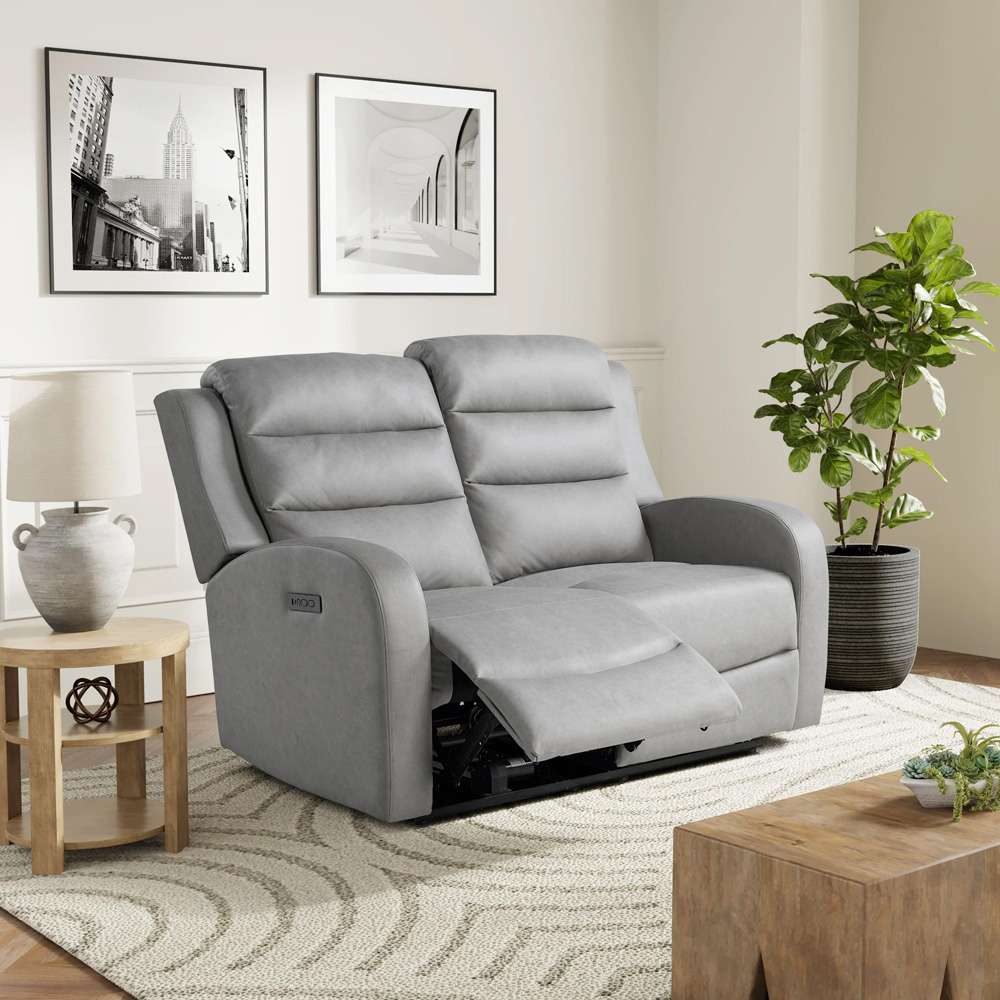 Lifestyle Solutions - Relax A Lounger Anton Power Reclining Loveseat with USB Port, Grey - 212A022GRY veiw 4