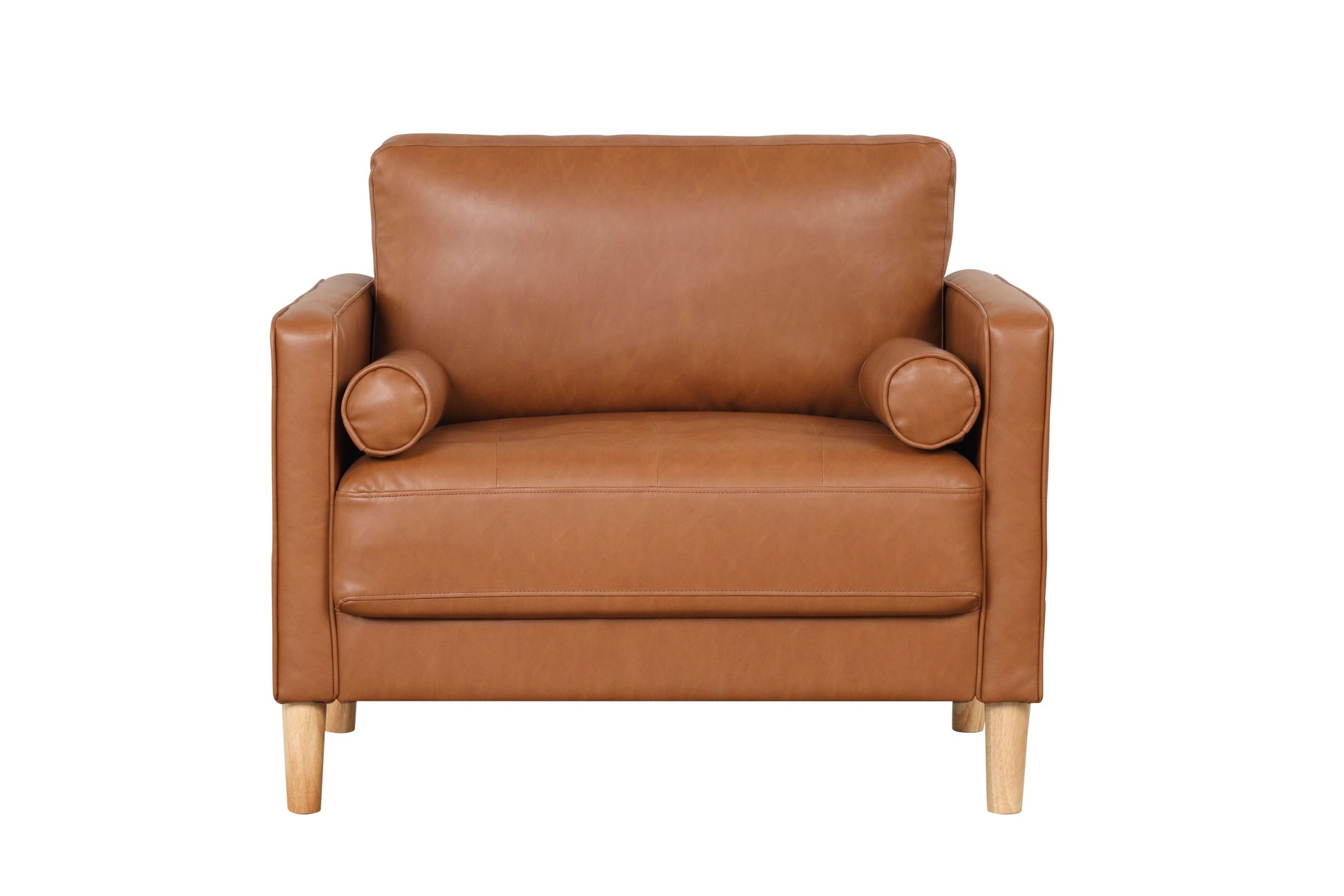 Lifestyle Solutions - Landon Faux Leather Chair, Caramel - LKLGF2SP1CAR veiw 1