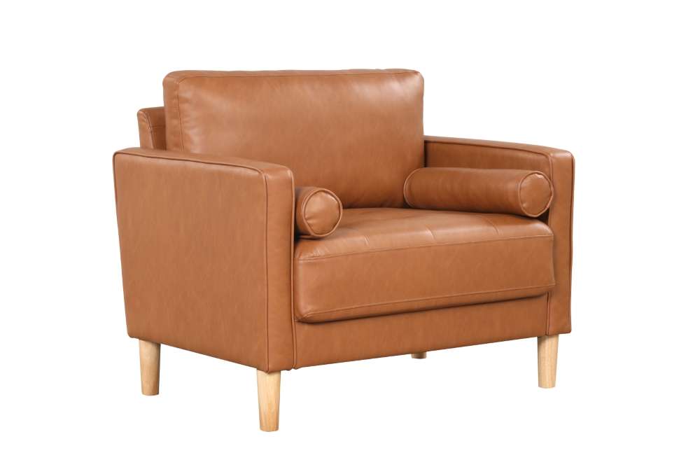 Lifestyle Solutions - Landon Faux Leather Chair, Caramel - LKLGF2SP1CAR veiw 2