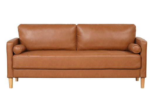 Lifestyle Solutions - Landon Faux Leather Sofa, Caramel - LKLGF2SP3CAR veiw 1