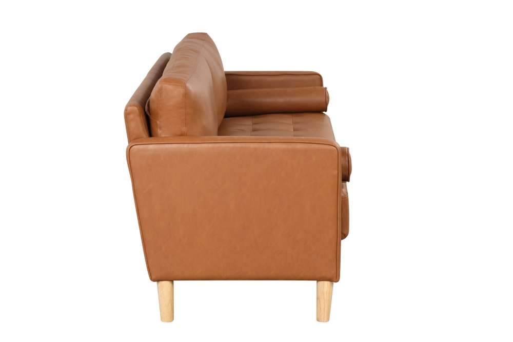Lifestyle Solutions - Landon Faux Leather Sofa, Caramel - LKLGF2SP3CAR veiw 2