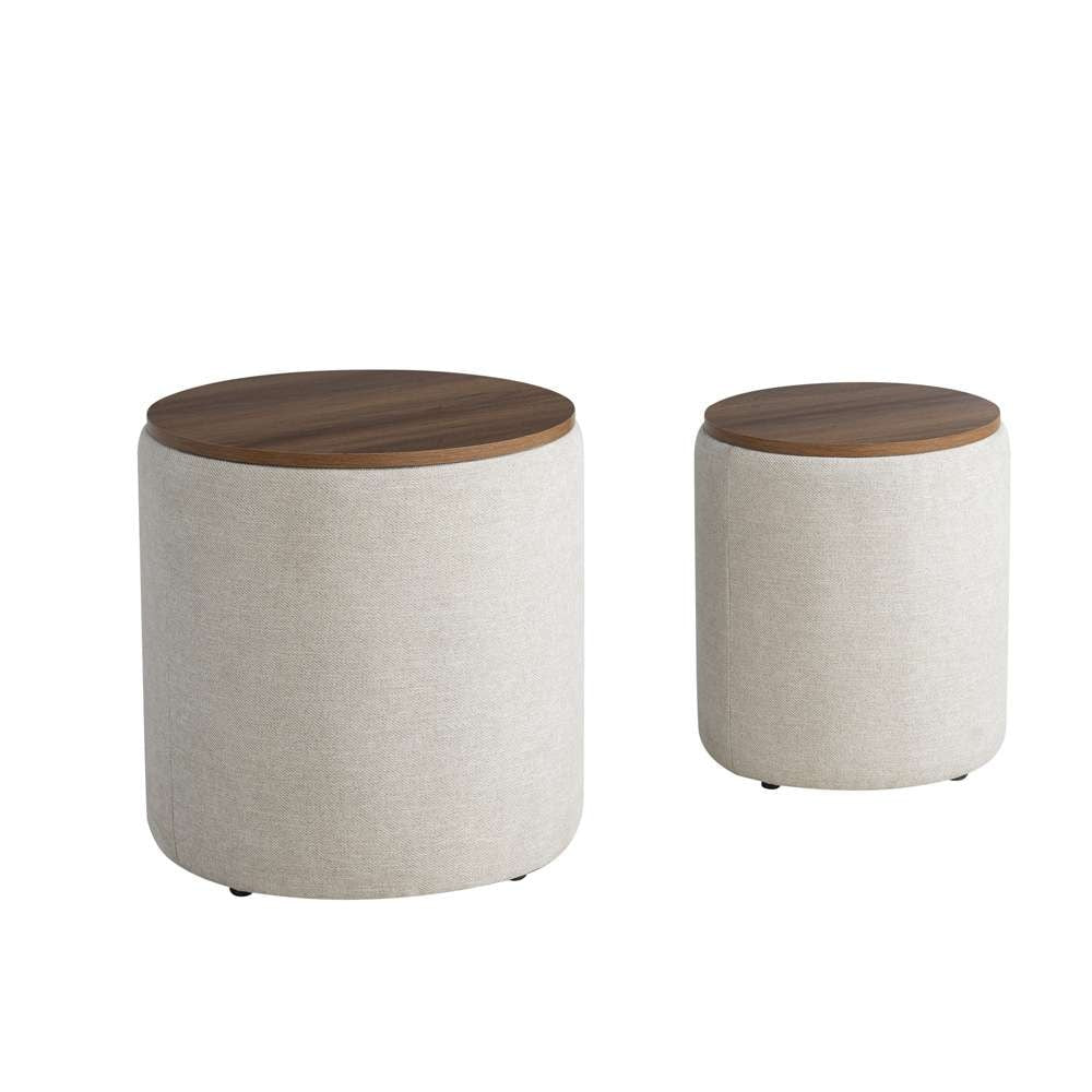 Lifestyle Solutions - Studio Living Argon Storage Ottomans, 2pc Set, Linen - 516A015LIN veiw 1