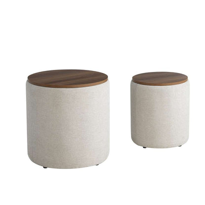 Lifestyle Solutions - Studio Living Argon Storage Ottomans, 2pc Set, Linen - 516A015LIN veiw 1